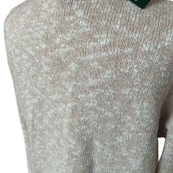 NEW L.L. Bean Cotton Ragg Crewneck Fair Isle Sweater in Tan sz XL Gorpcore Cozy - Picture 6 of 13